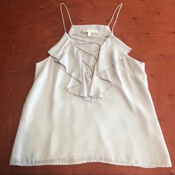 Wayf Lace-Up Ruffle Cami - Picture 2 of 8